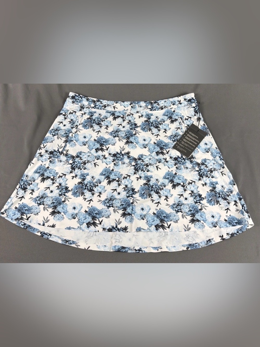 G/FORE G4 Womens Golf Skort Floral Print Large White Blue Nylon NWT MSRP $145